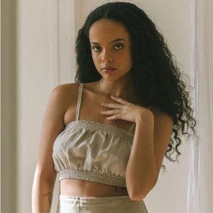 Harly Jae Poesie Top in taupe check. Size XS, BNWOT.